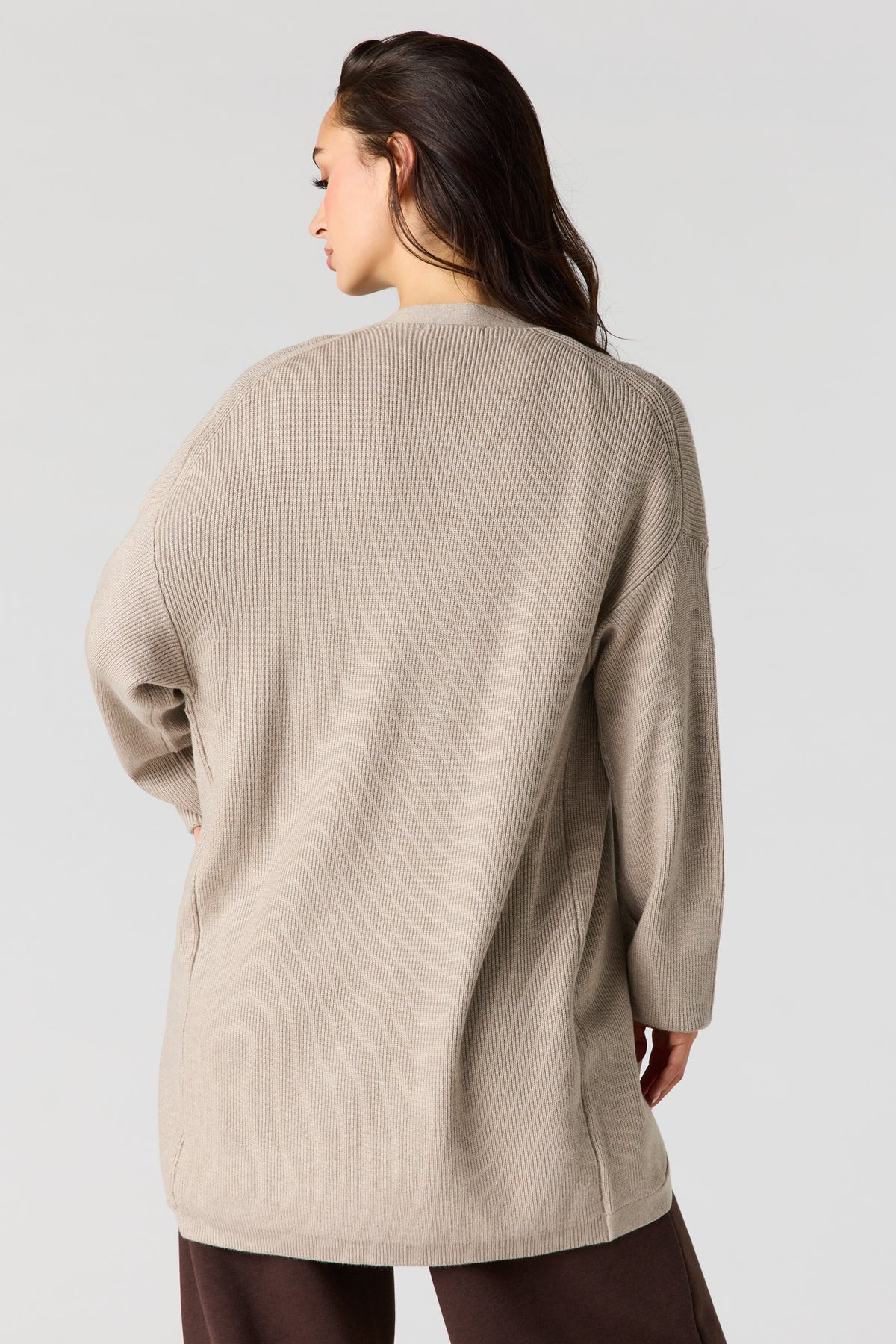 Vue alternative 2. Cardigan ouvert côtelé