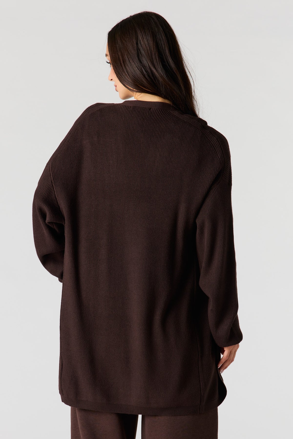 Vue alternative 2. Cardigan ouvert côtelé