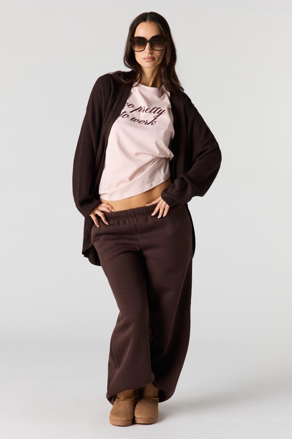 Vue alternative 3. Cardigan ouvert côtelé