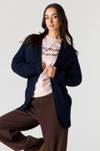 Cardigan ouvert côtelé
