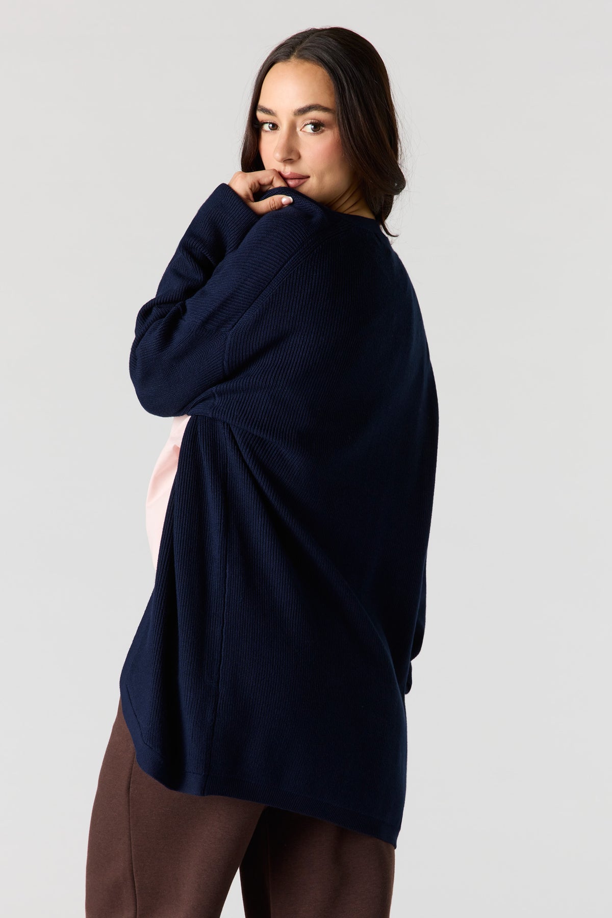 Vue alternative 2. Cardigan ouvert côtelé