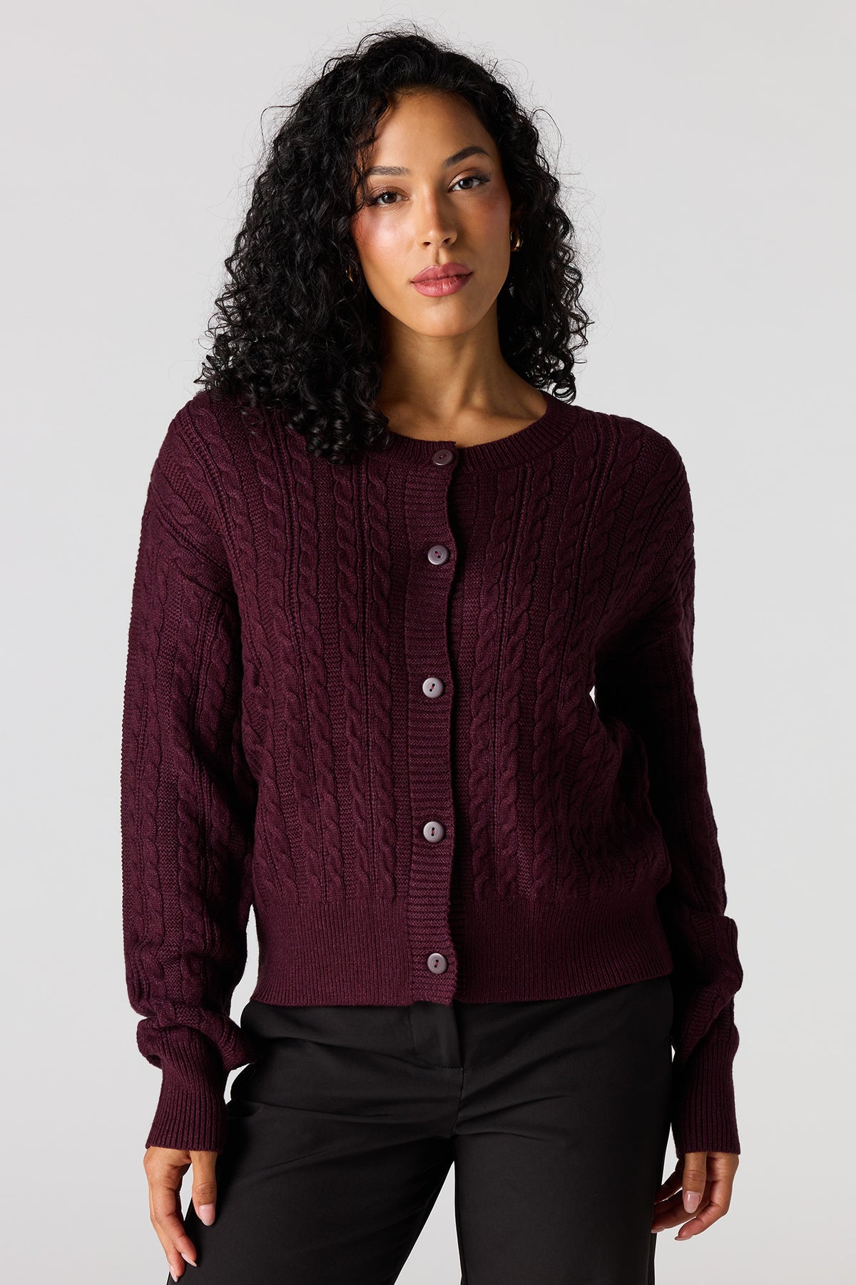 Cardigan en tricot torsadé