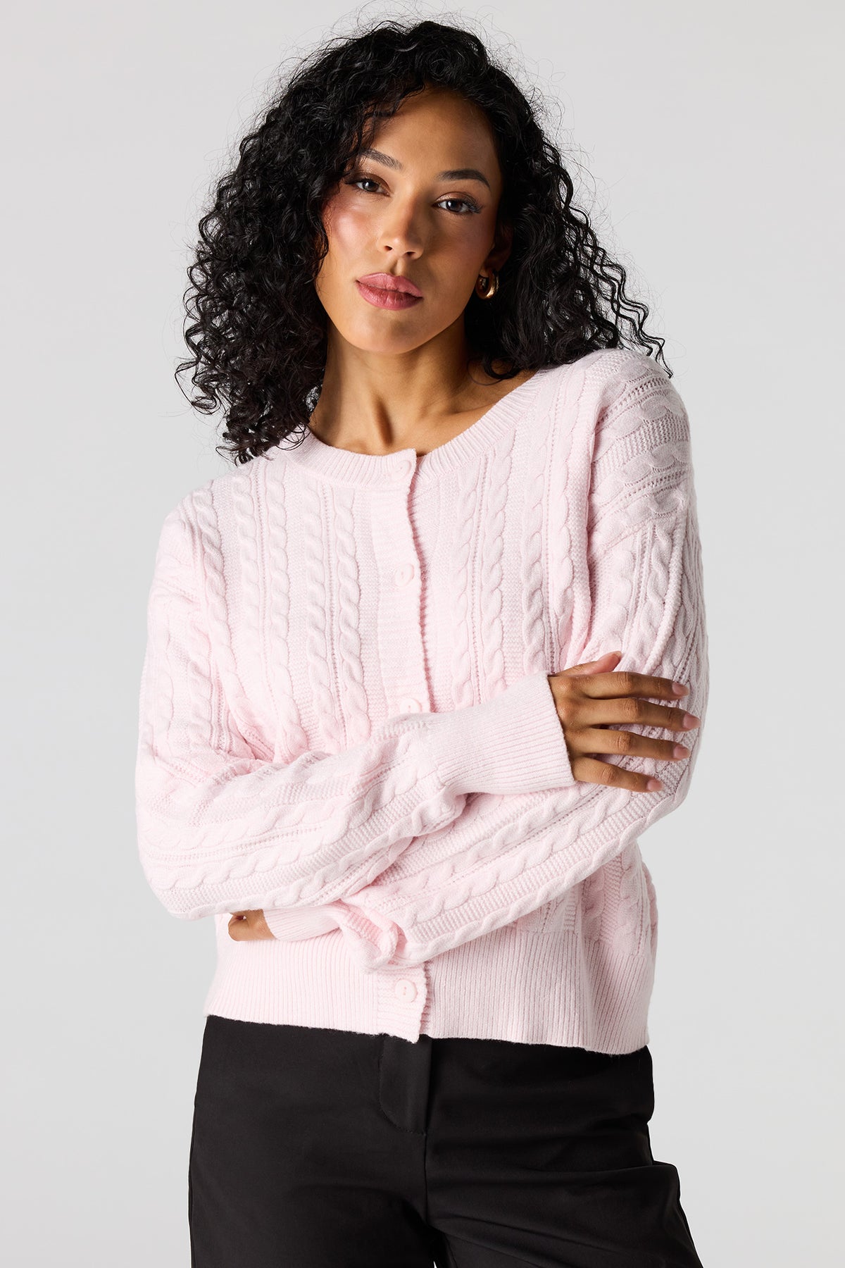 Cardigan en tricot torsadé