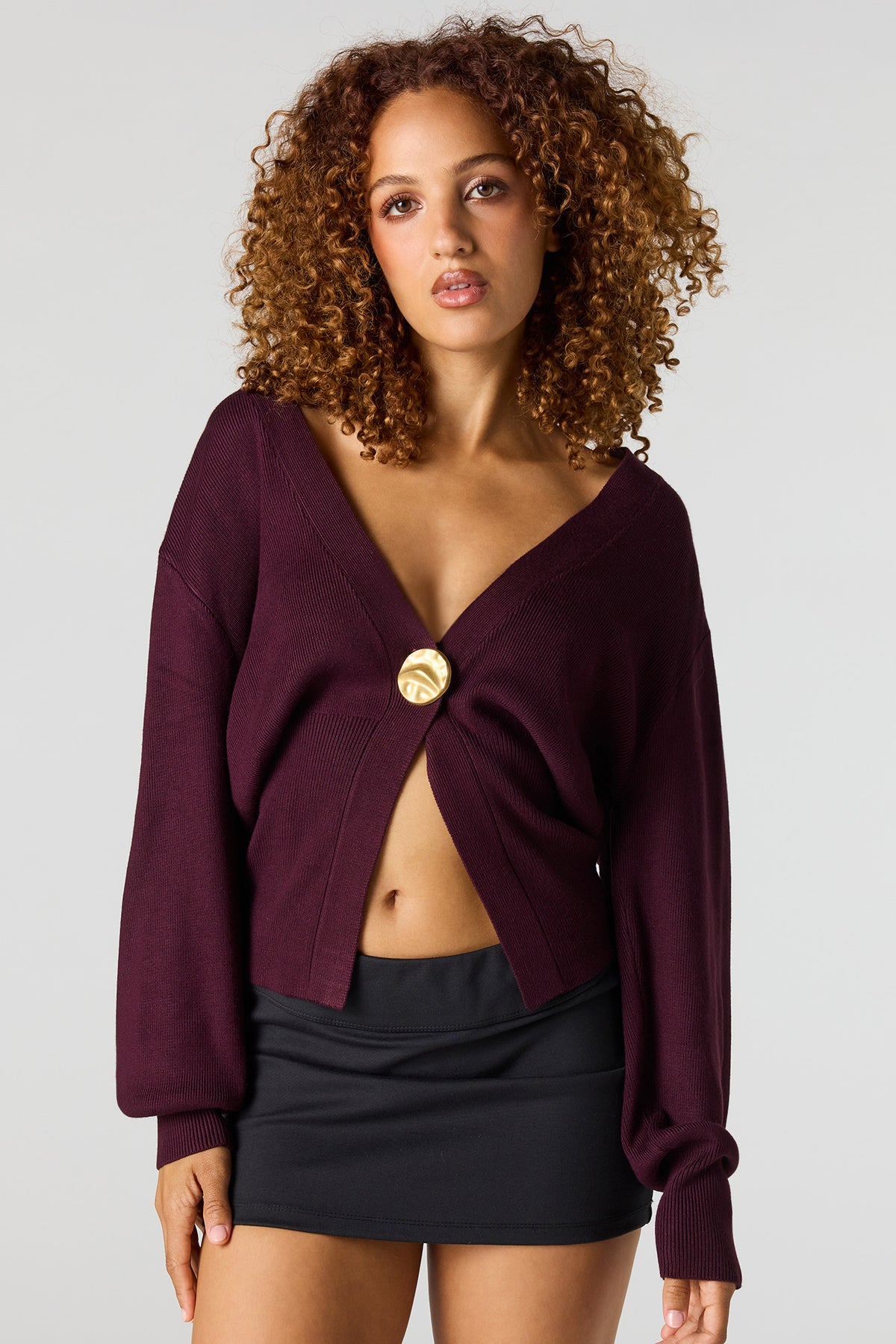 Cardigan à simple boutonnage