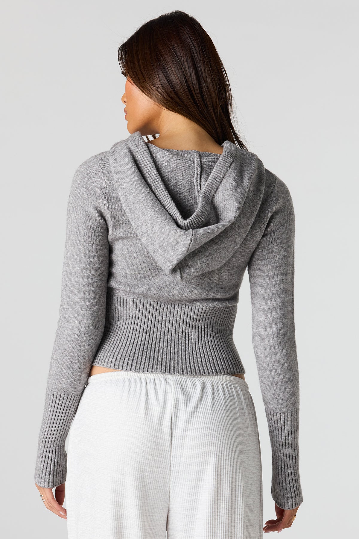 Alt View 2. Zip-Up Sweater Hoodie - Heather Grey