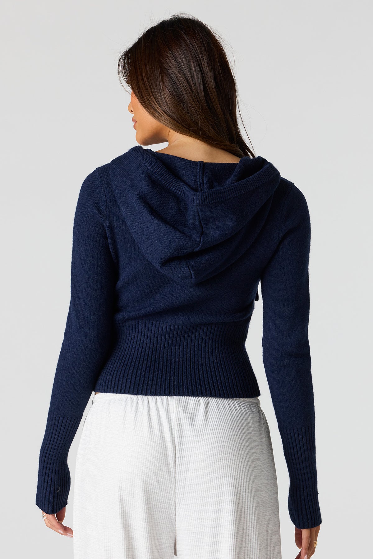 Alt View 2. Zip-Up Sweater Hoodie - Navy
