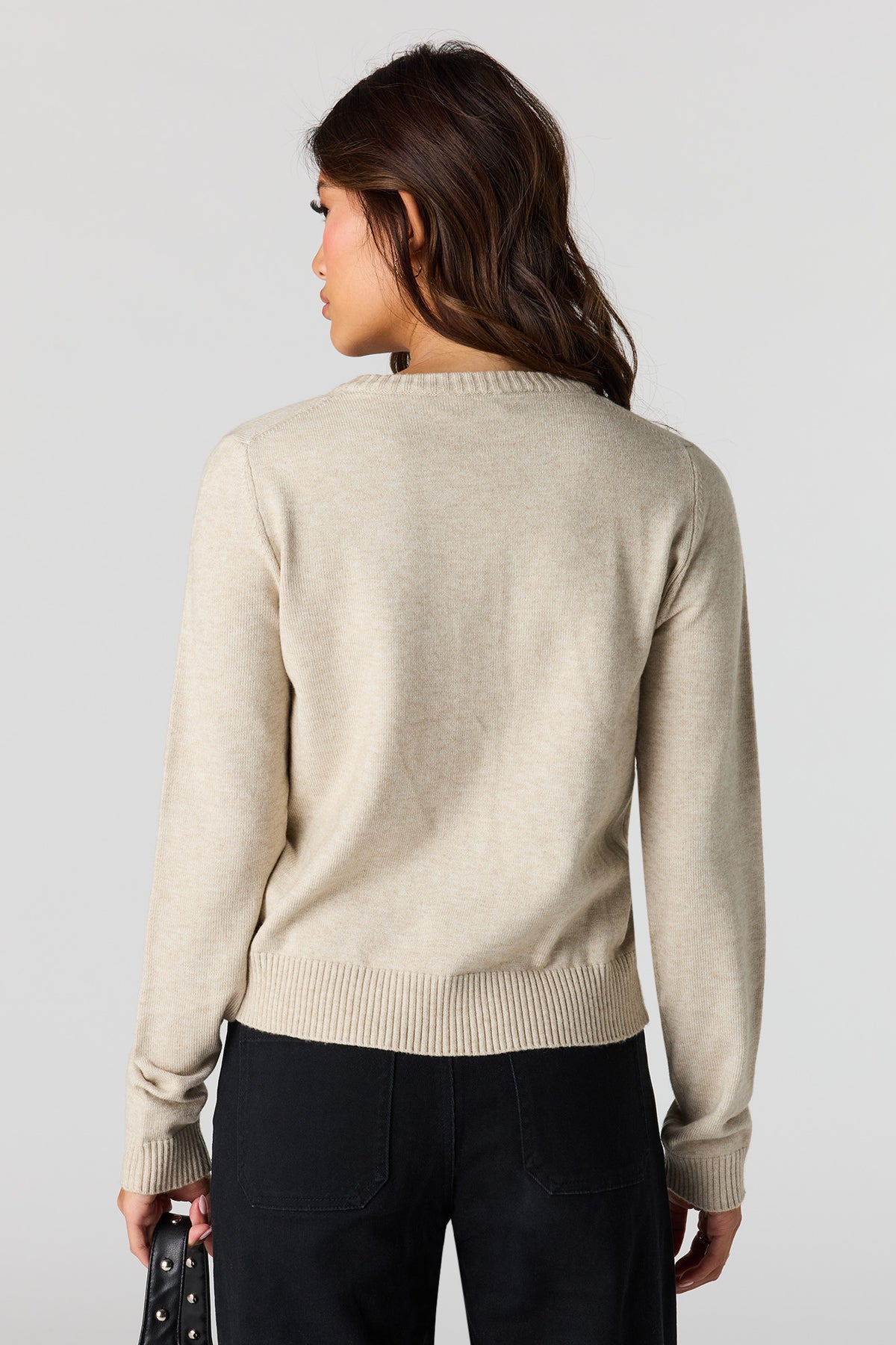 Alt View 2. Button-Up Cardigan - Oatmeal