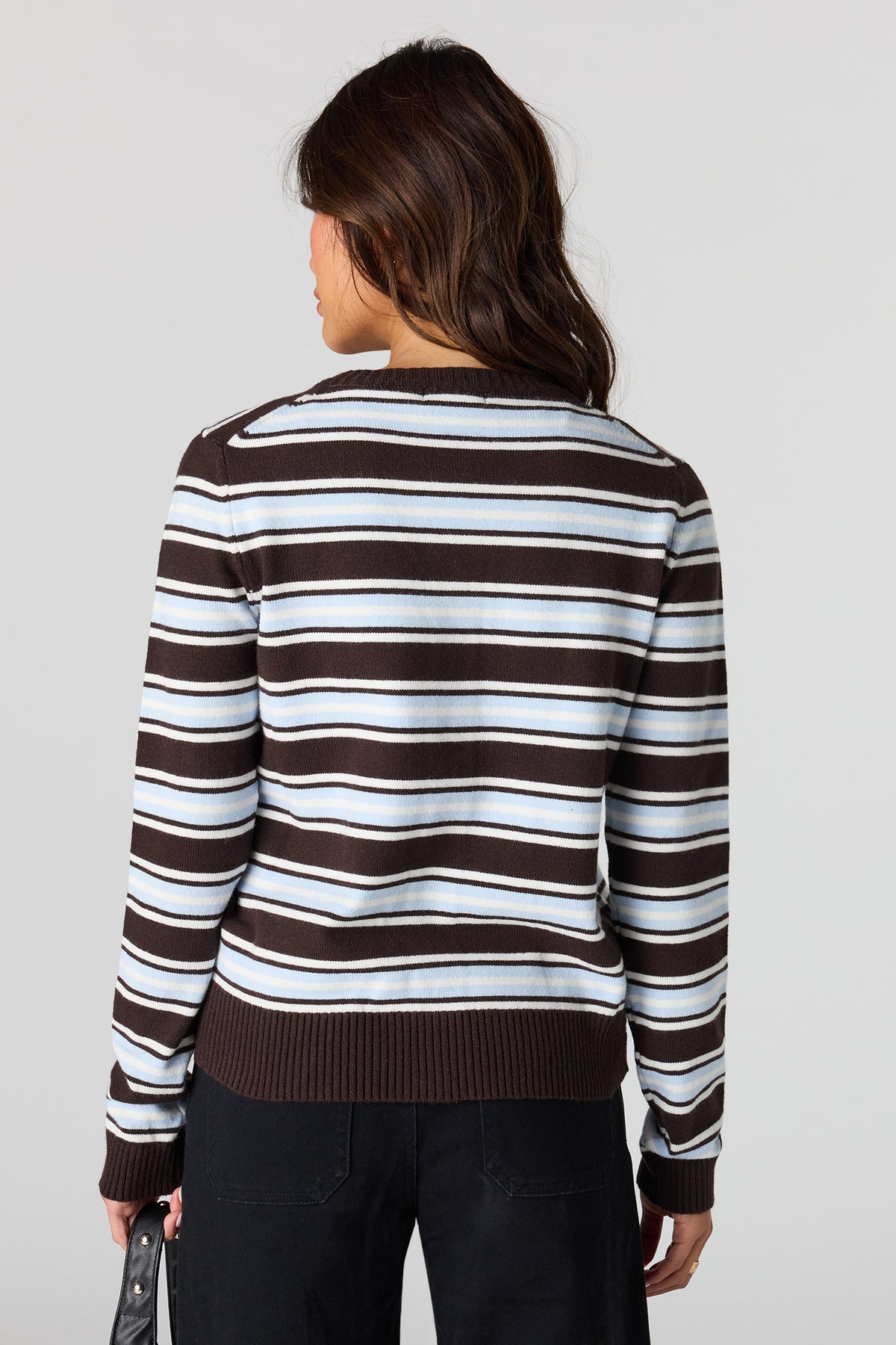 Alt View 2. Button-Up Cardigan - Dark Brown