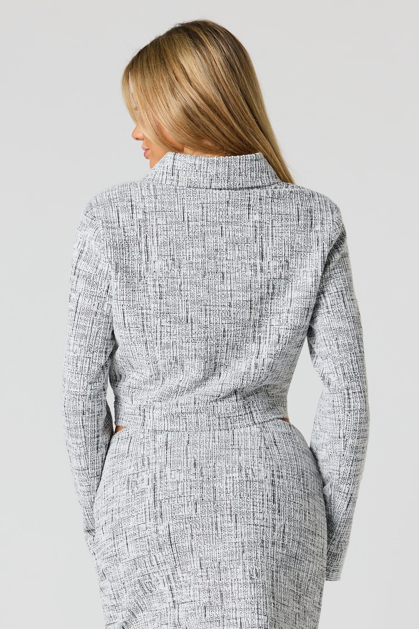 Tweed Pearl Button-Up Blazer – Urban Planet