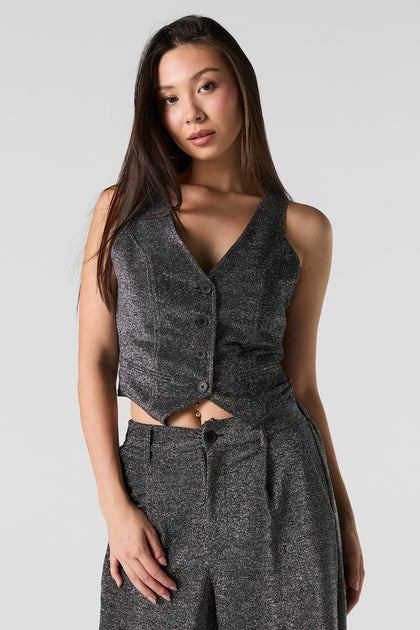 Sparkle Cropped Vest