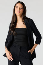 Blazer à manches ruchées