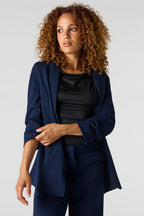 Ruched Sleeve Blazer