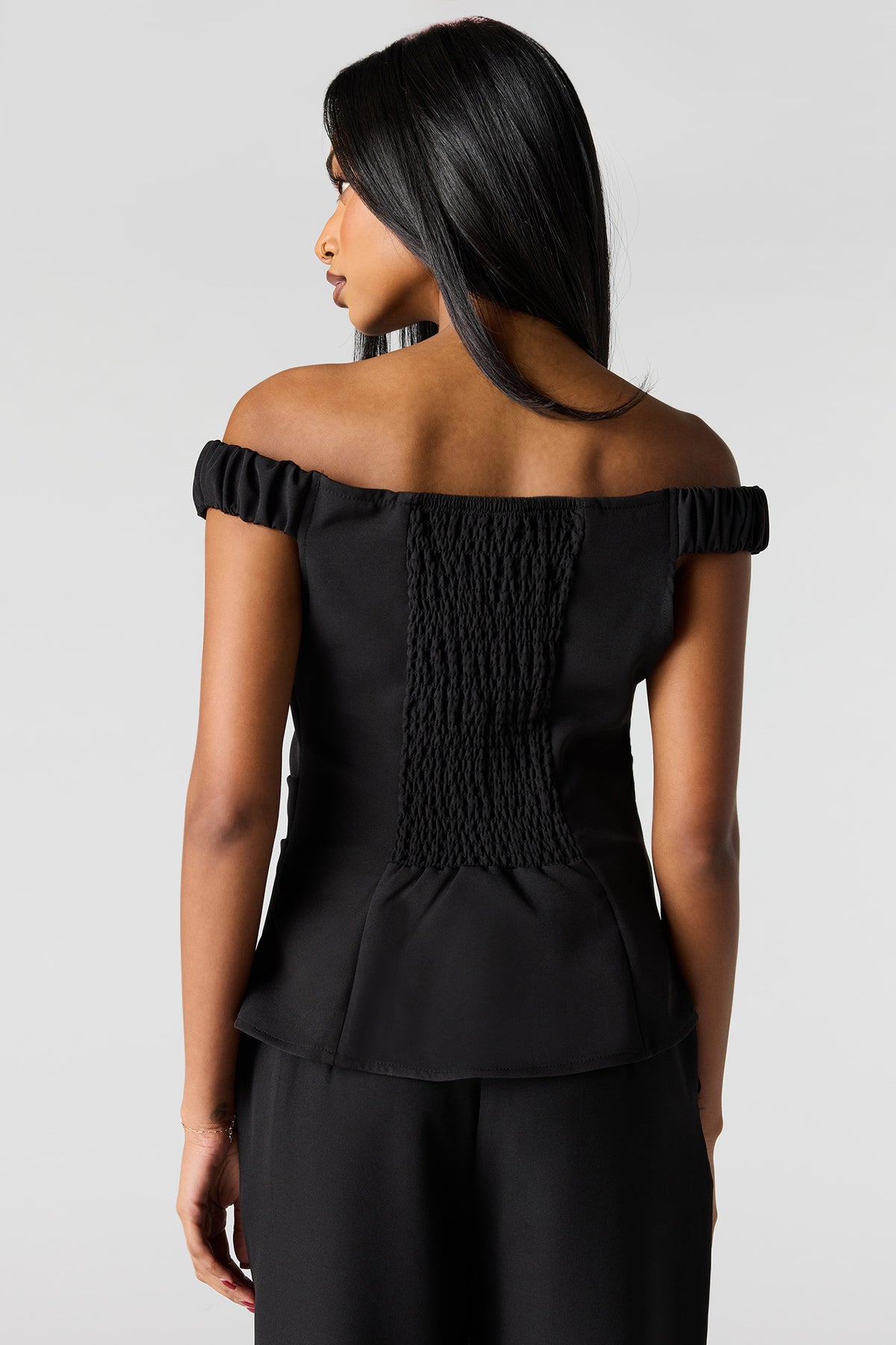 Alt View 2. Off Shoulder Top - Black
