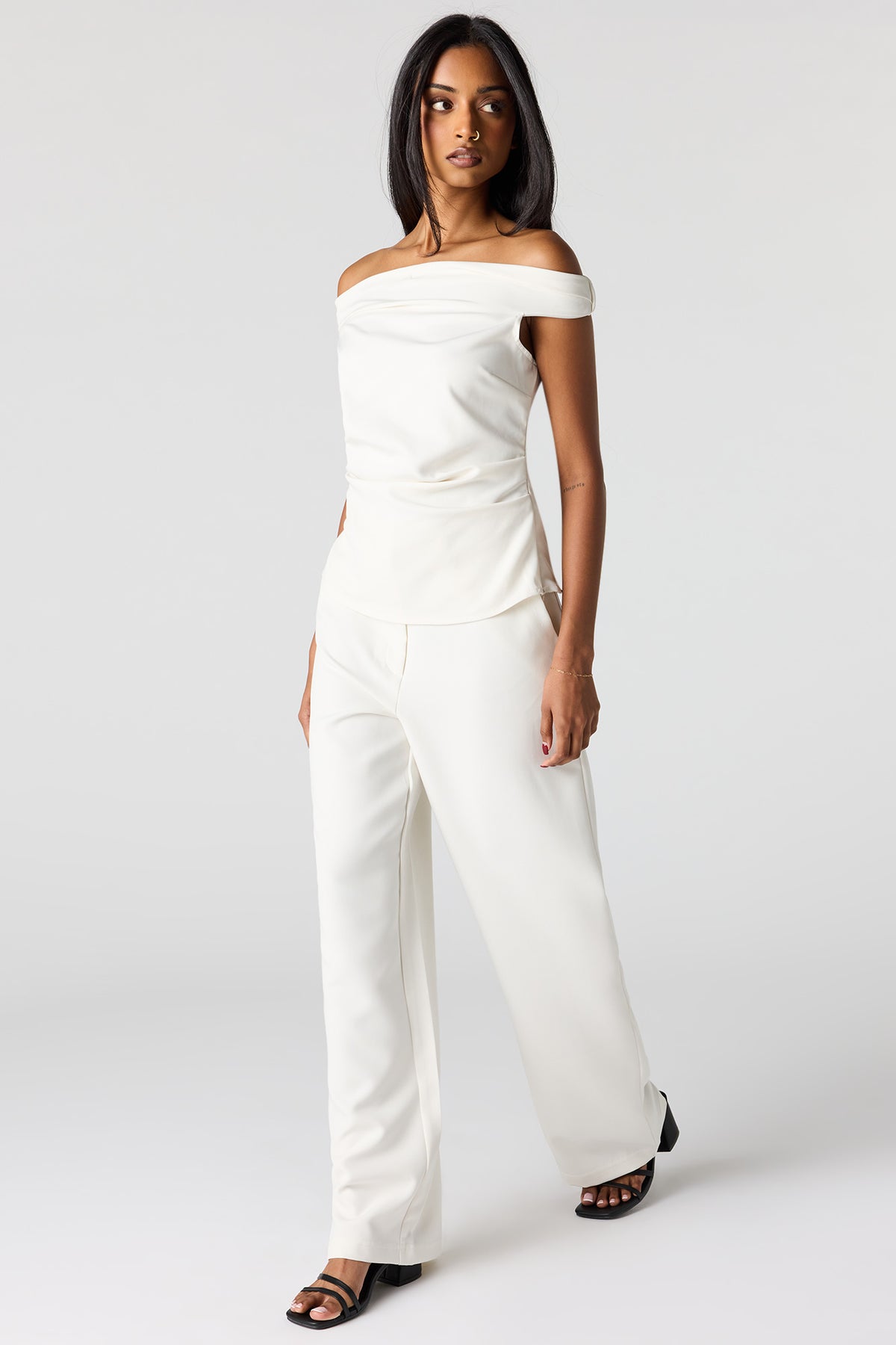 Alt View 3. Off Shoulder Top - White