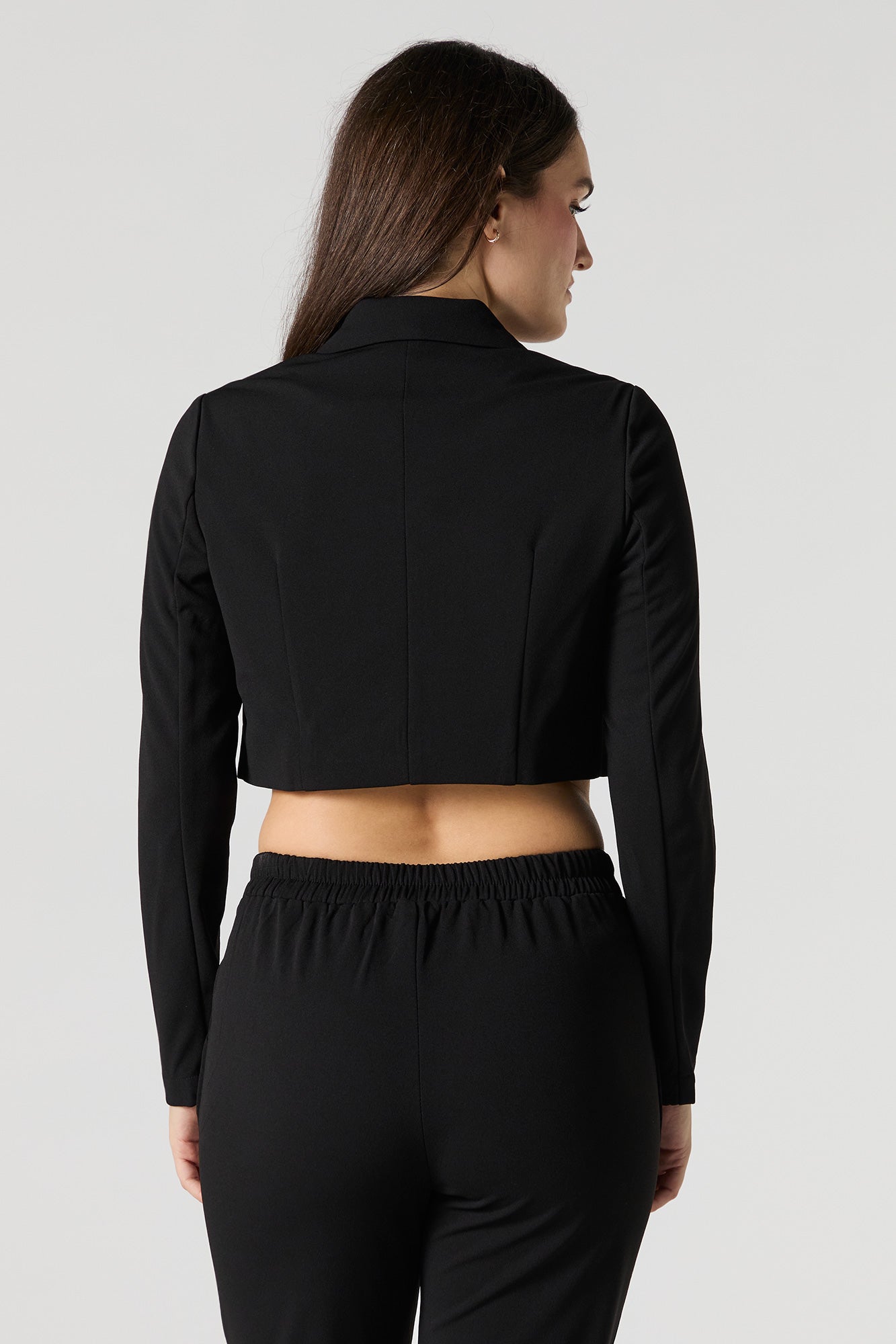 Button Front Cropped Blazer