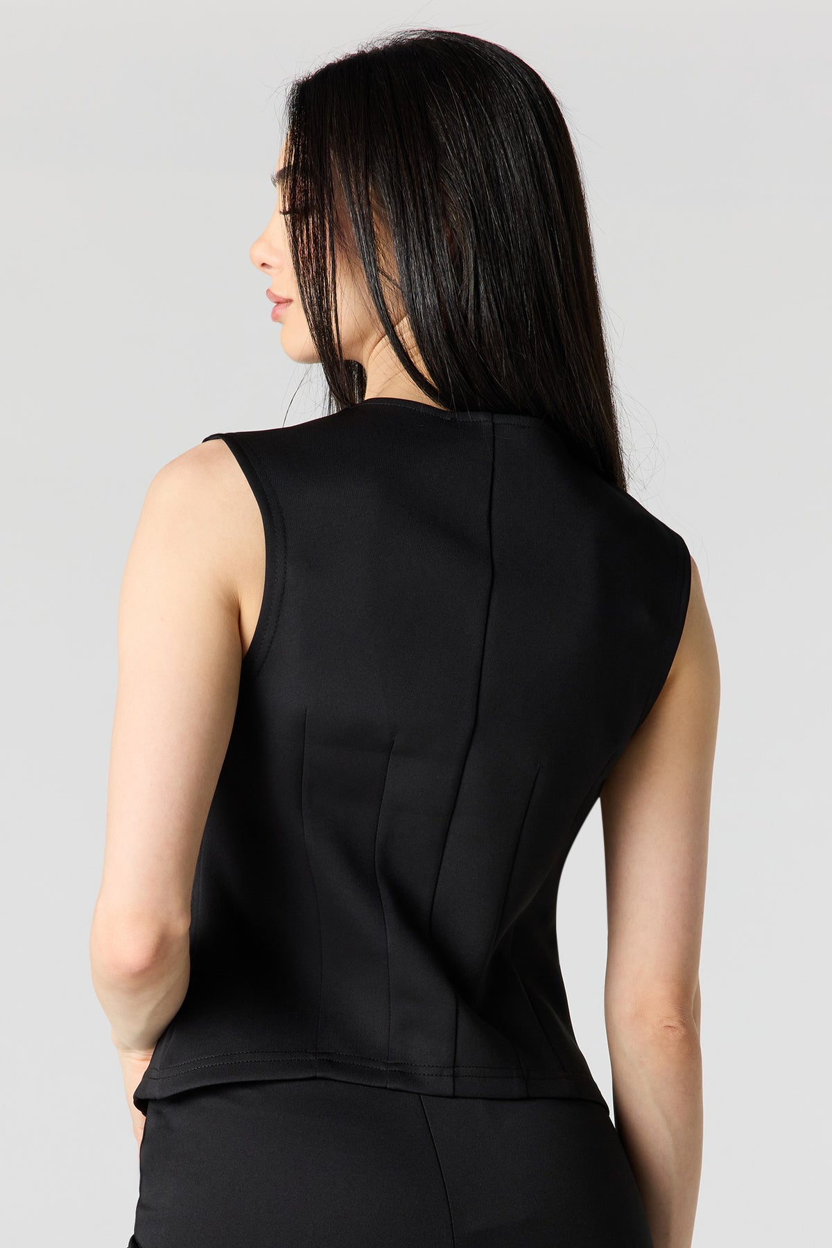 Alt View 2. Scuba Button-Up Vest - Black