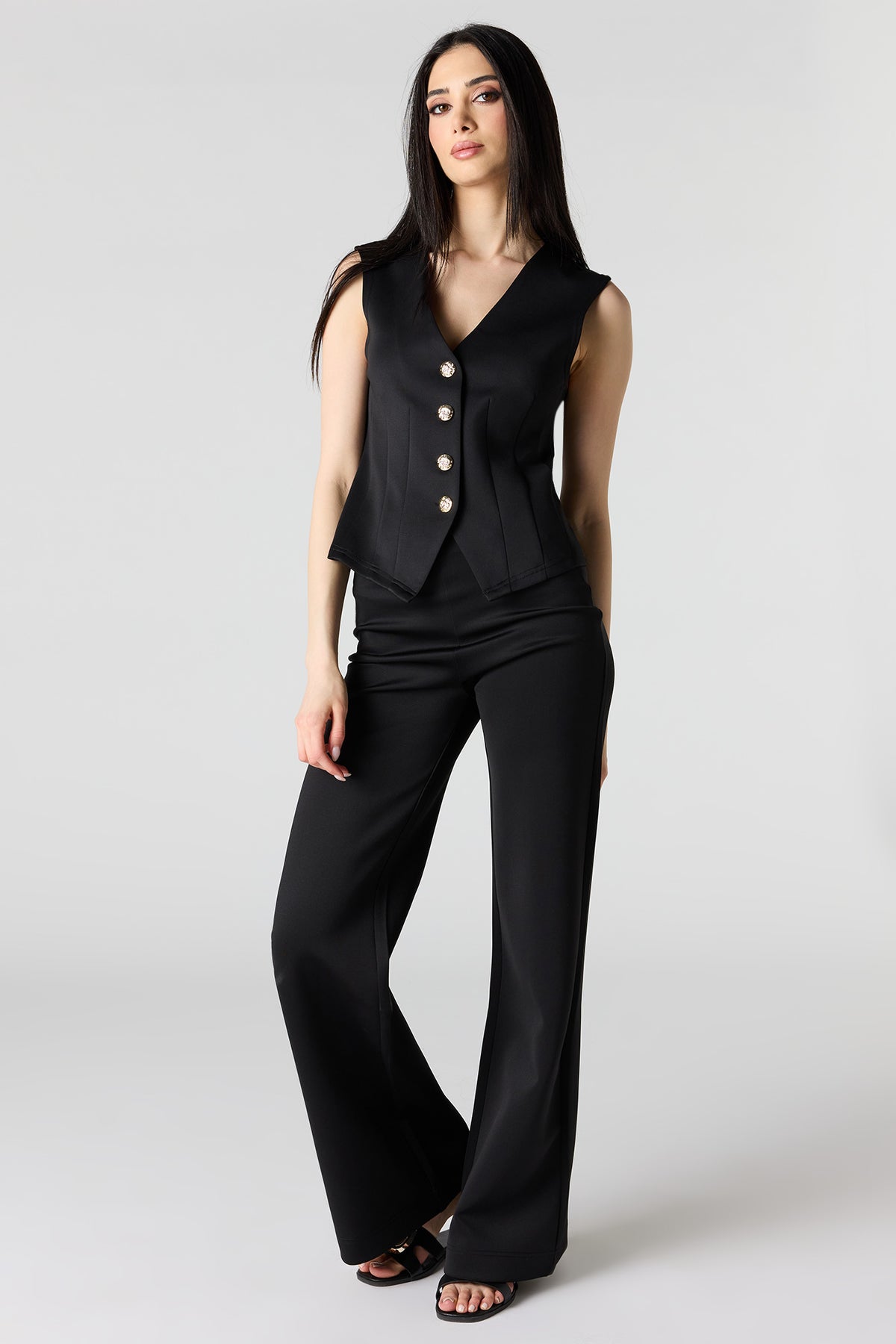 Alt View 3. Scuba Button-Up Vest - Black