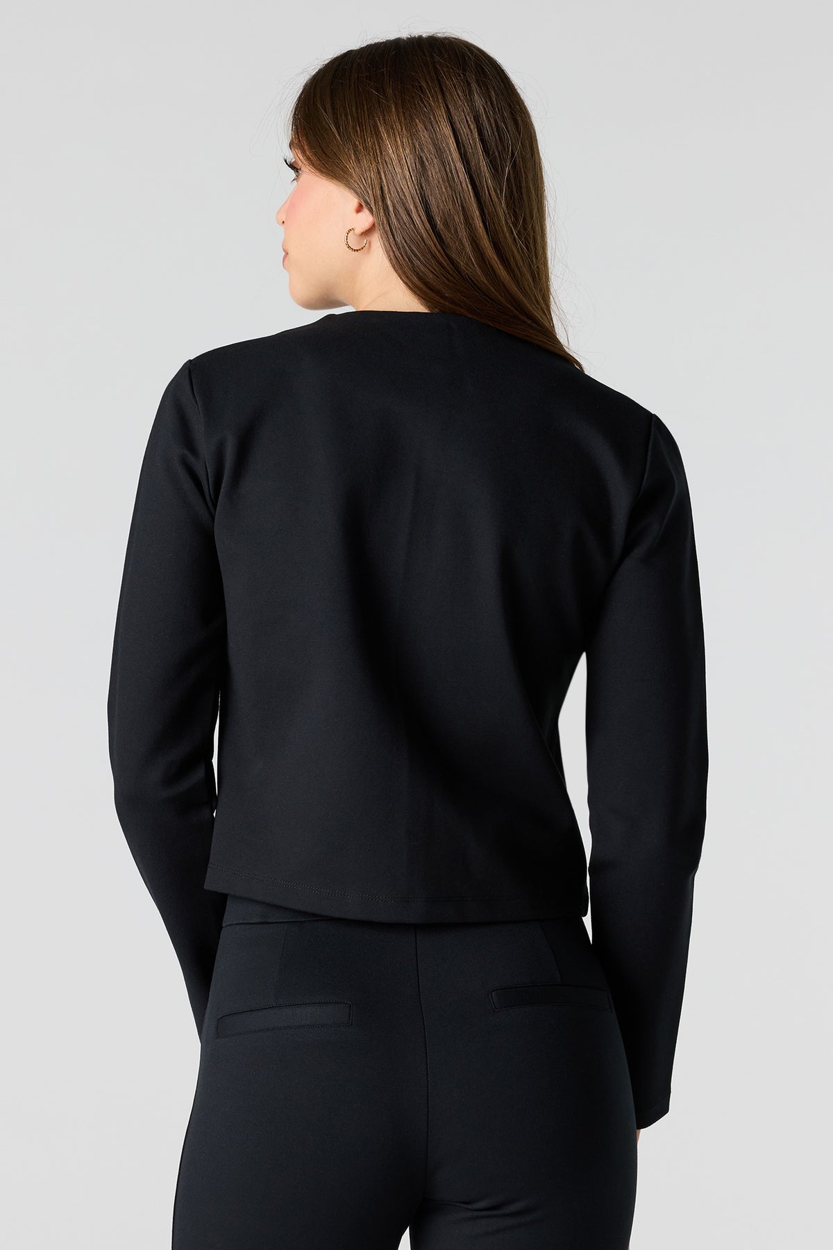 Alt View 2. Button-Up Blazer - Black