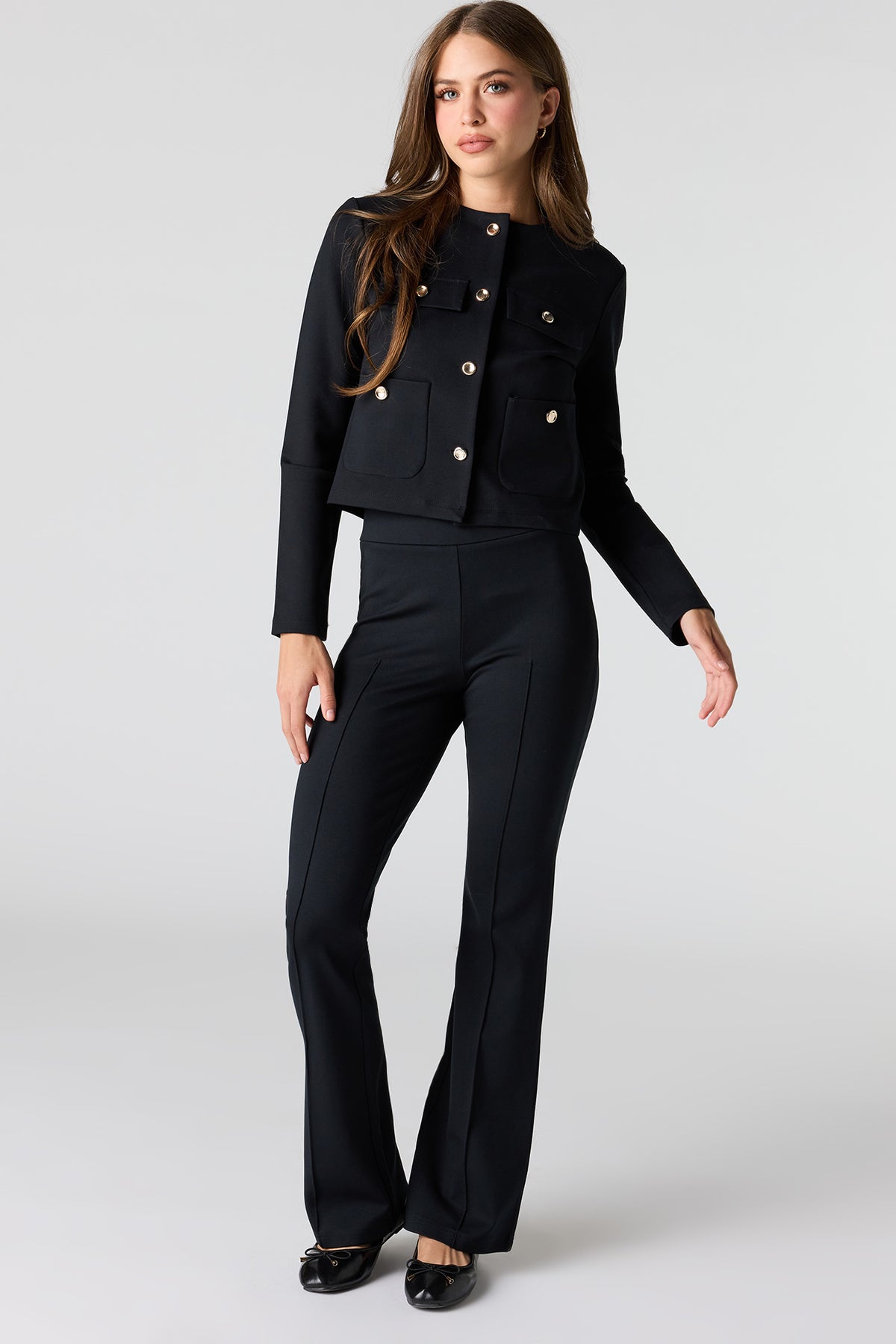 Alt View 3. Button-Up Blazer - Black