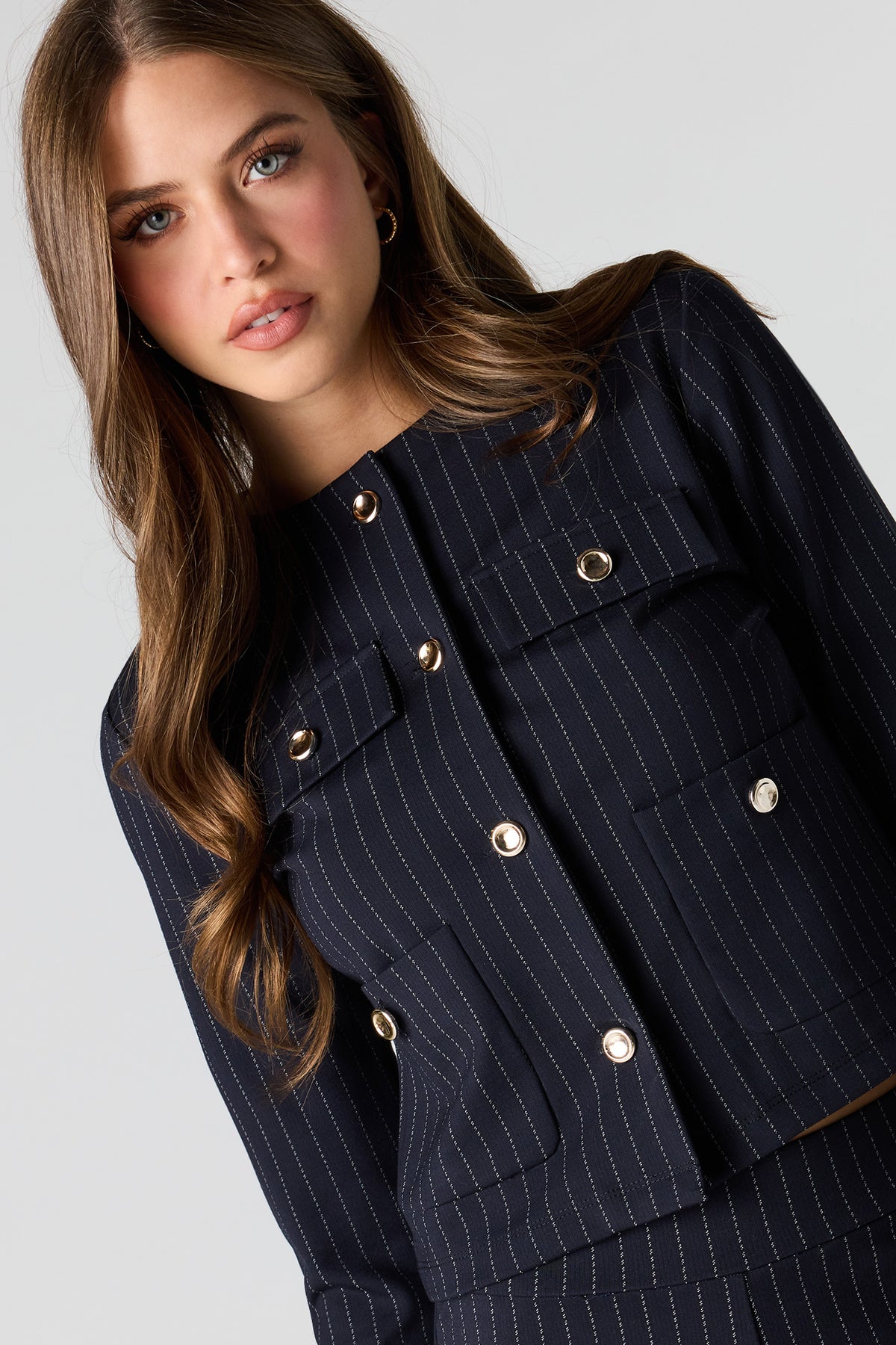 Alt View 4. Button-Up Blazer - Pinstripe