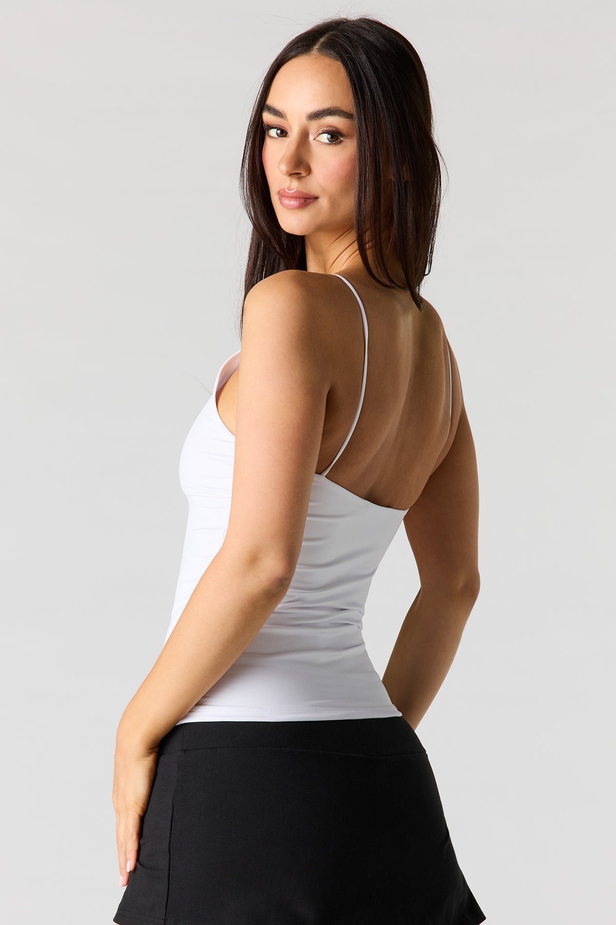 Alt View 2. Contour Ruched Tank - White