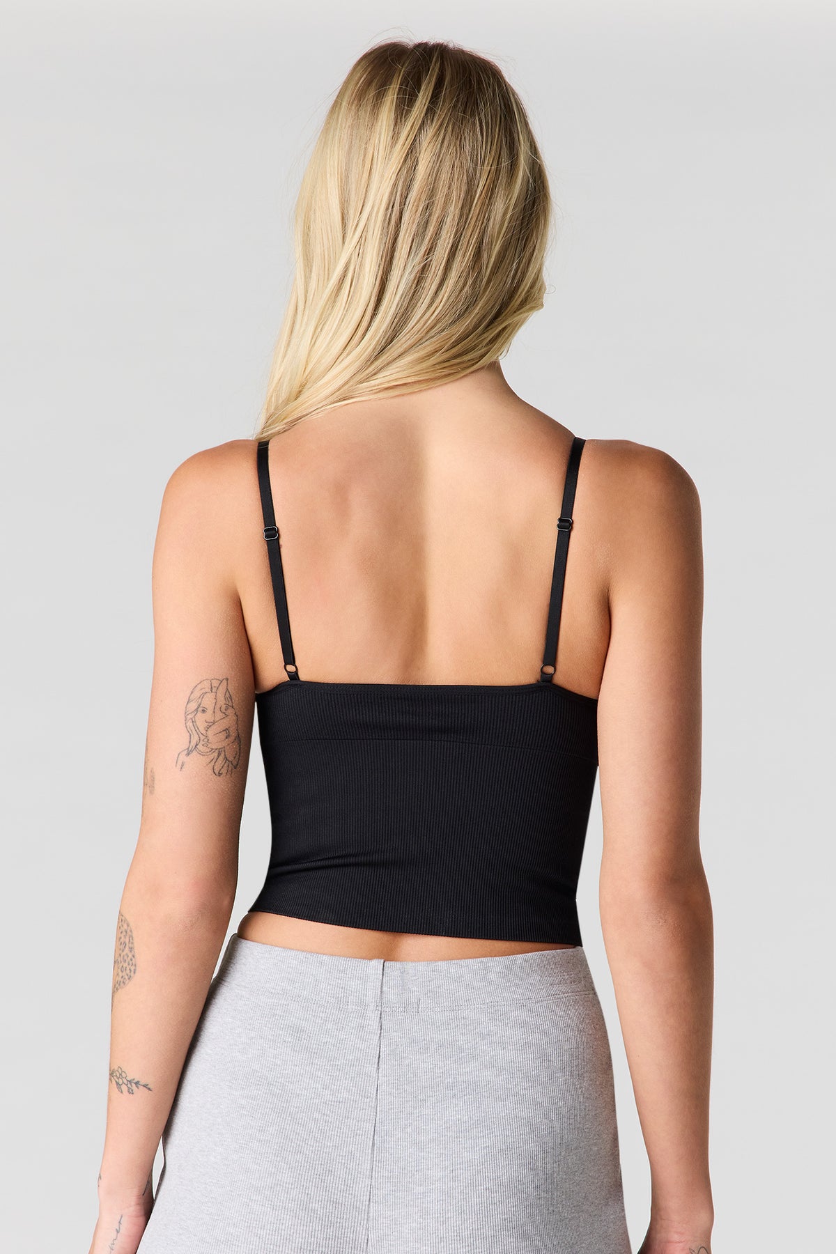 Alt View 2. Braless Ribbed Seamless Tank - Black