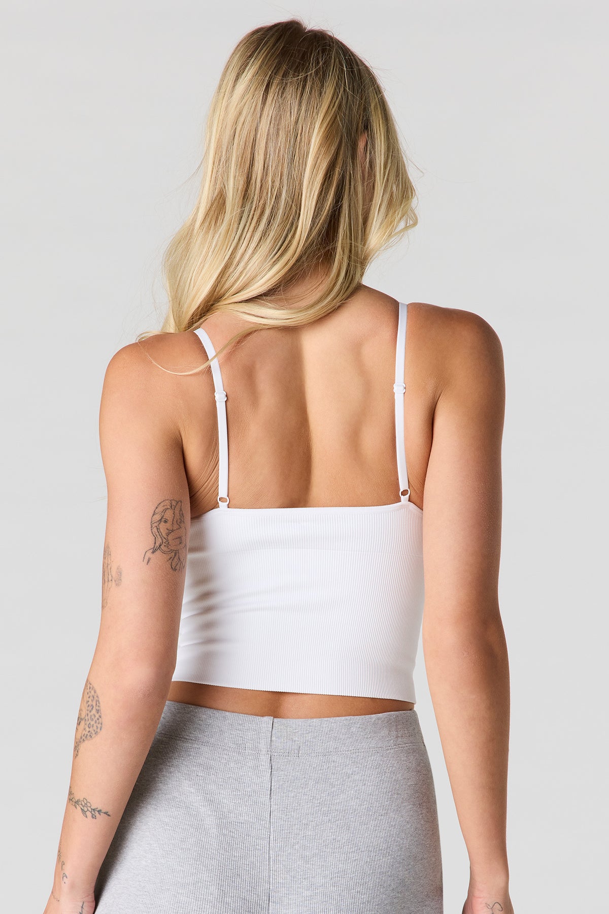 Alt View 2. Braless Ribbed Seamless Tank - White