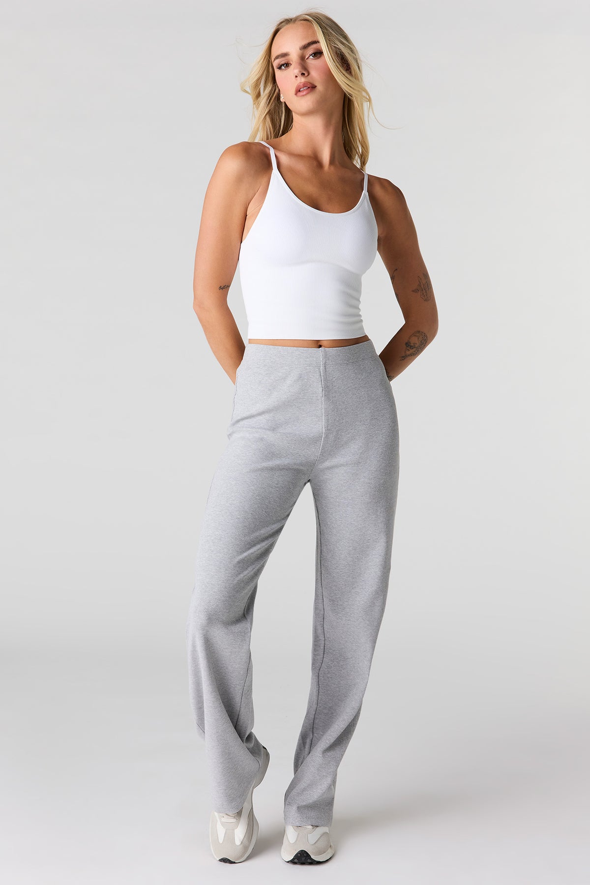 Alt View 3. Braless Ribbed Seamless Tank - White