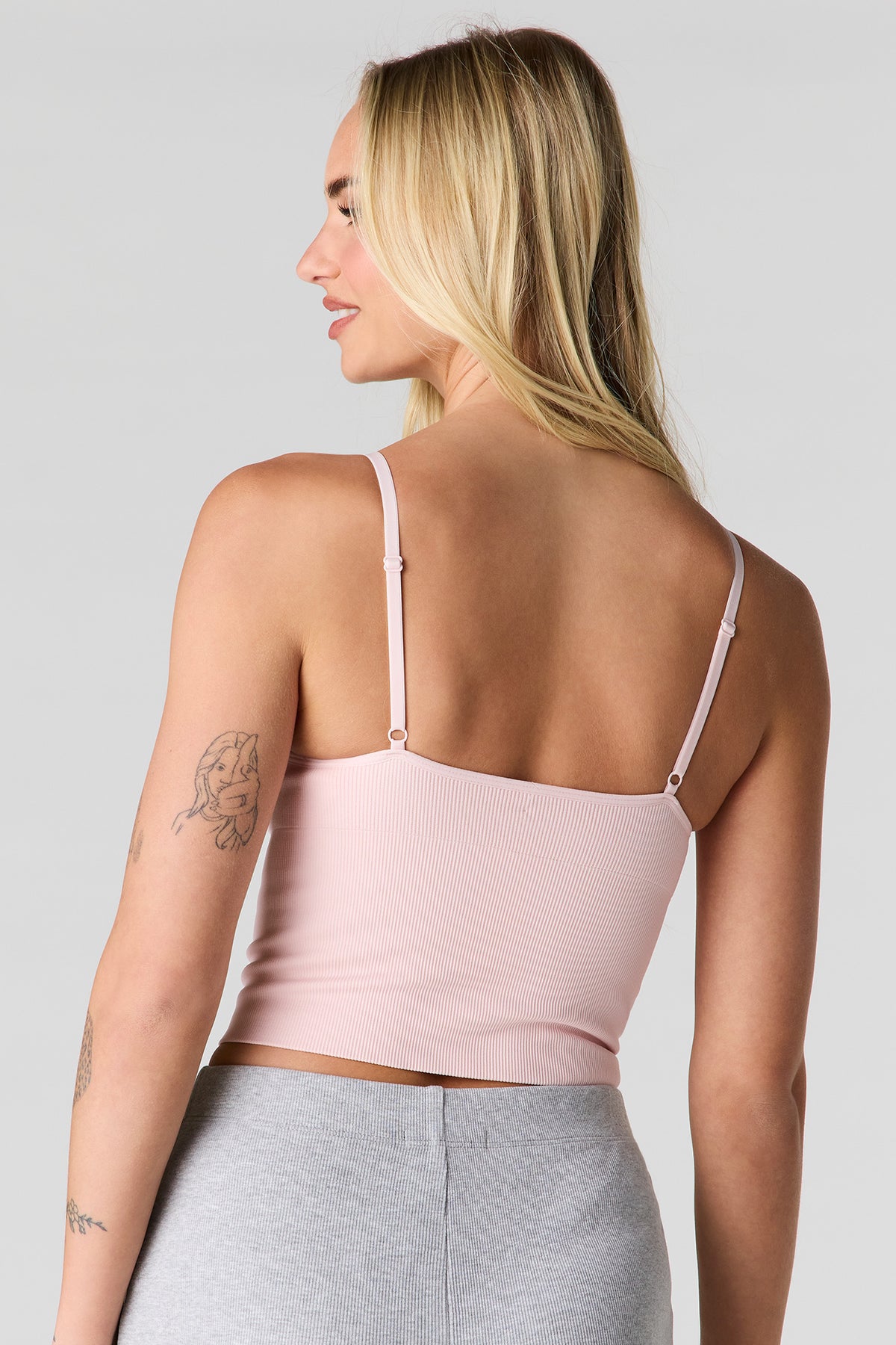 Alt View 2. Braless Ribbed Seamless Tank - Pink