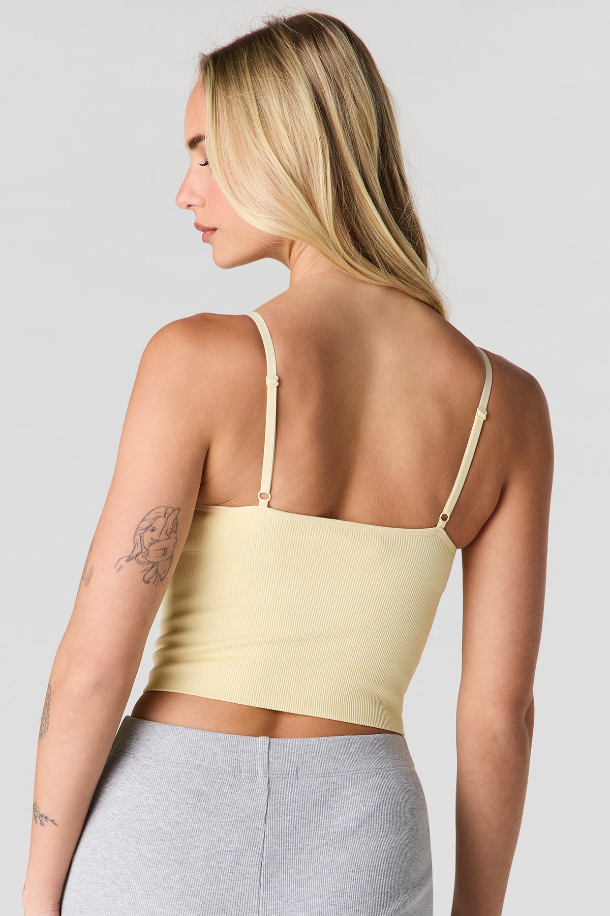 Alt View 2. Braless Ribbed Seamless Tank - Yellow