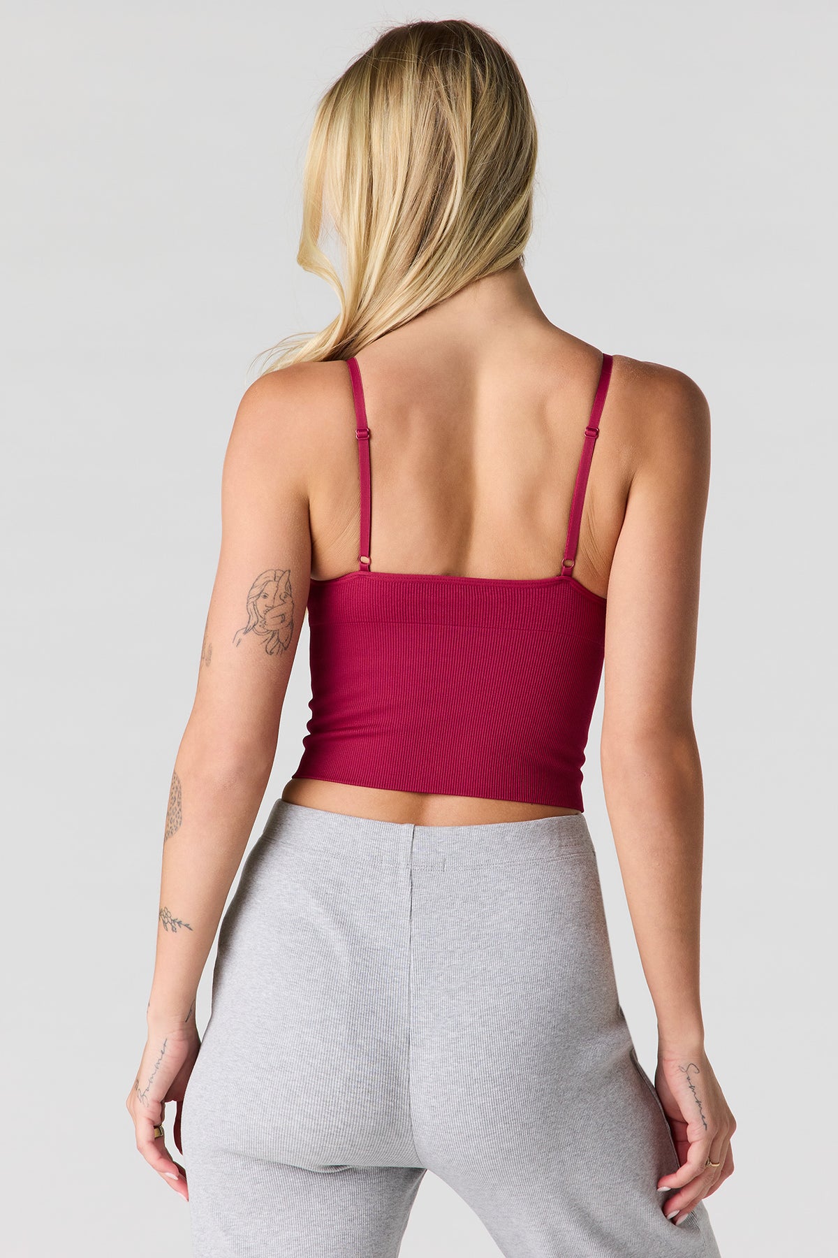 Alt View 2. Braless Ribbed Seamless Tank - Fuchsia