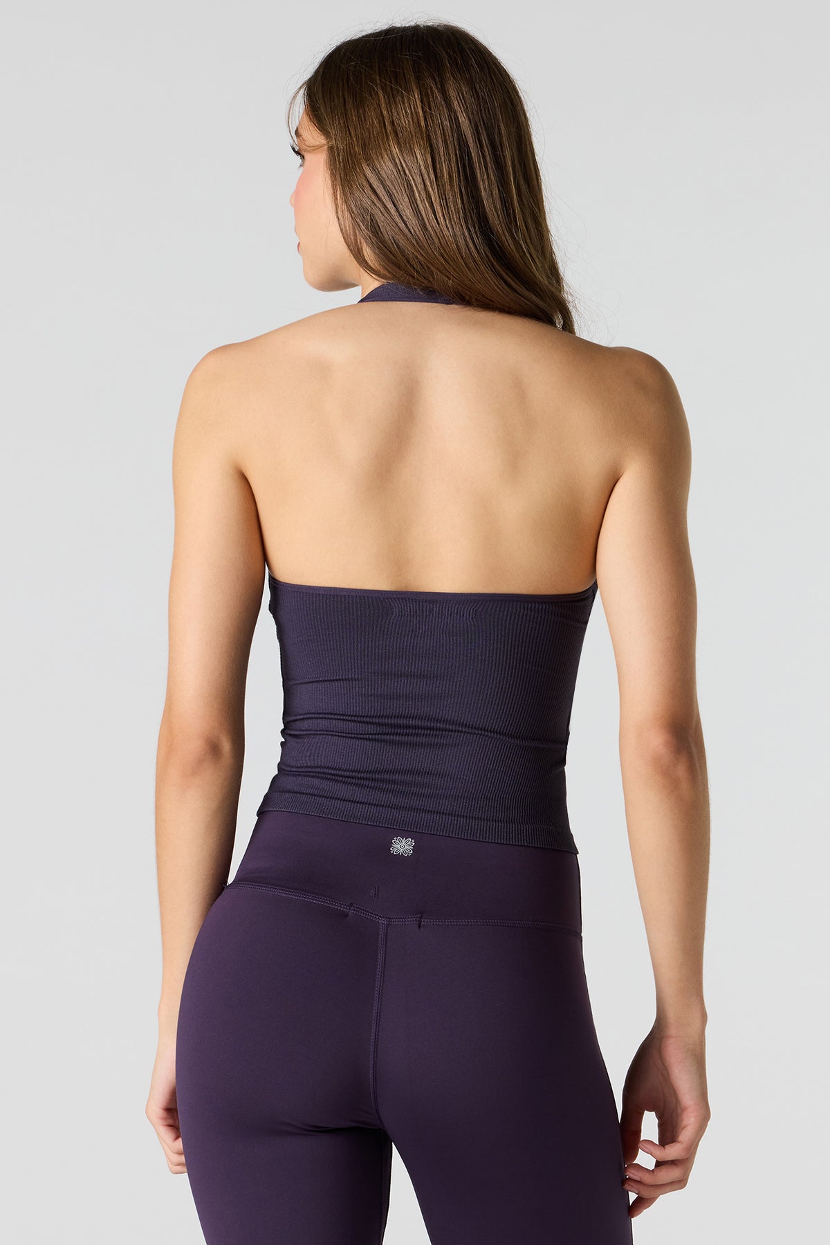 Alt View 2. Ribbed Seamless Halter Tank - Purple