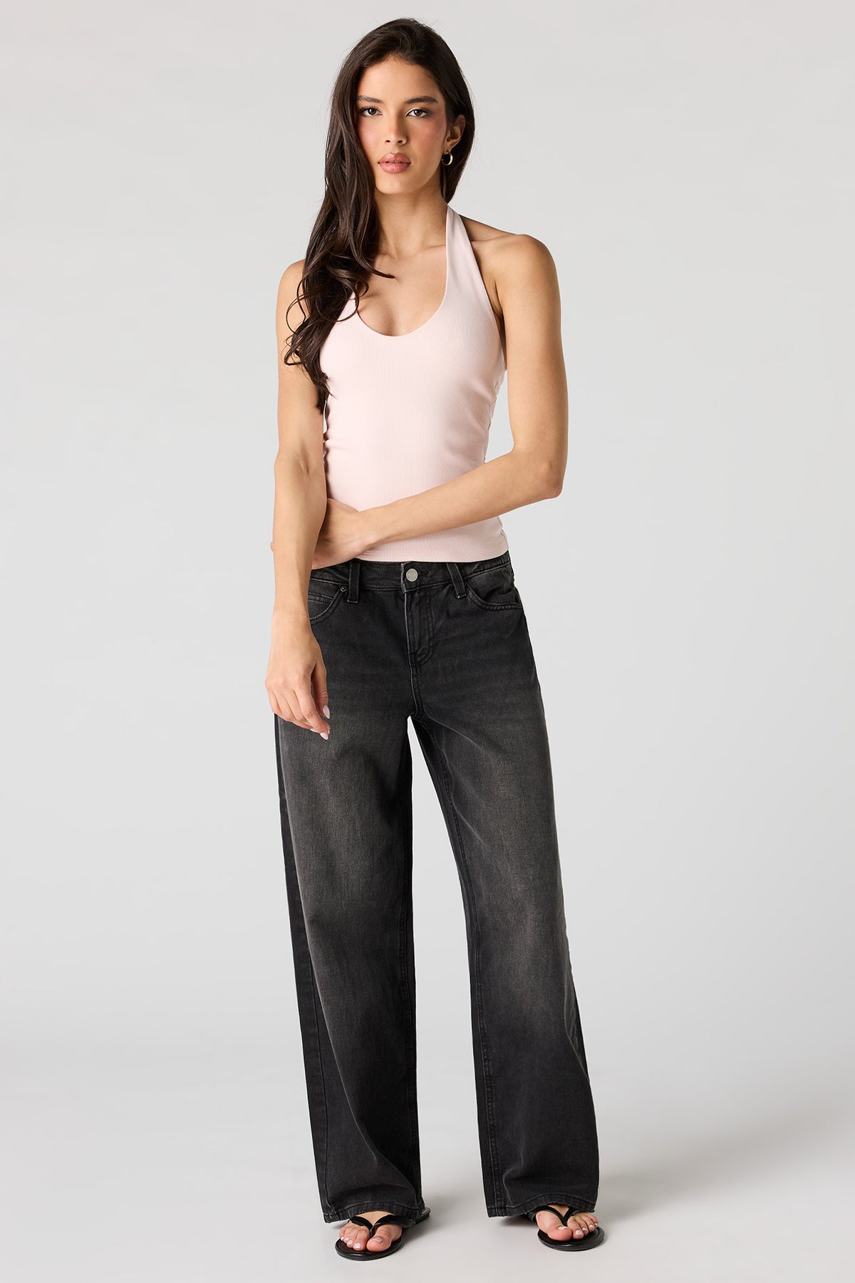 Alt View 3. Ribbed Scoop Neck Halter Top - Lilac