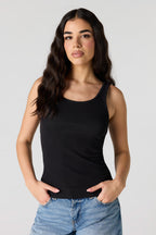 Ribbed Scoop Neck Tank