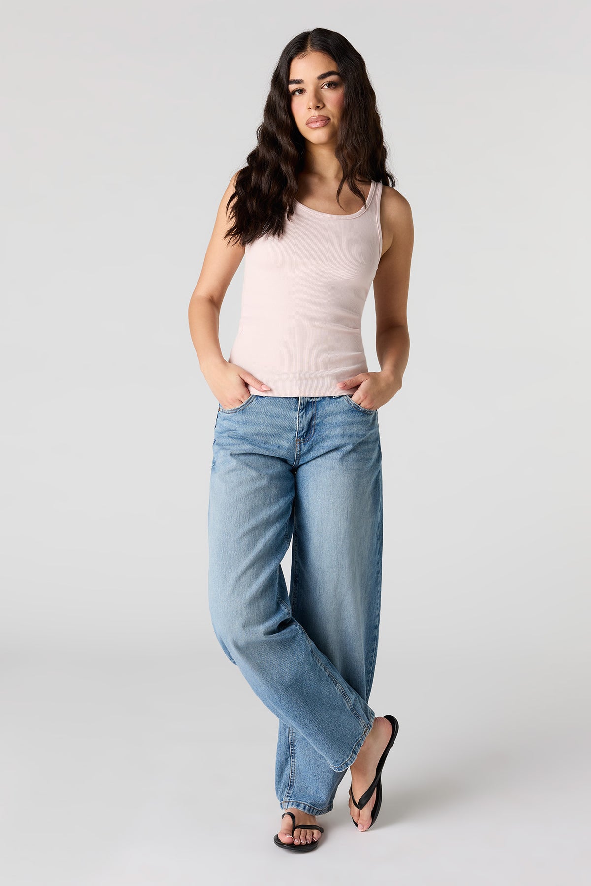 Alt View 3. Ribbed Scoop Neck Tank - Lilac
