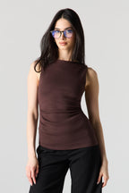 Ribbed High Neck Top