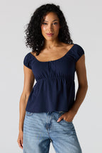 Scoop Neck Peplum Top