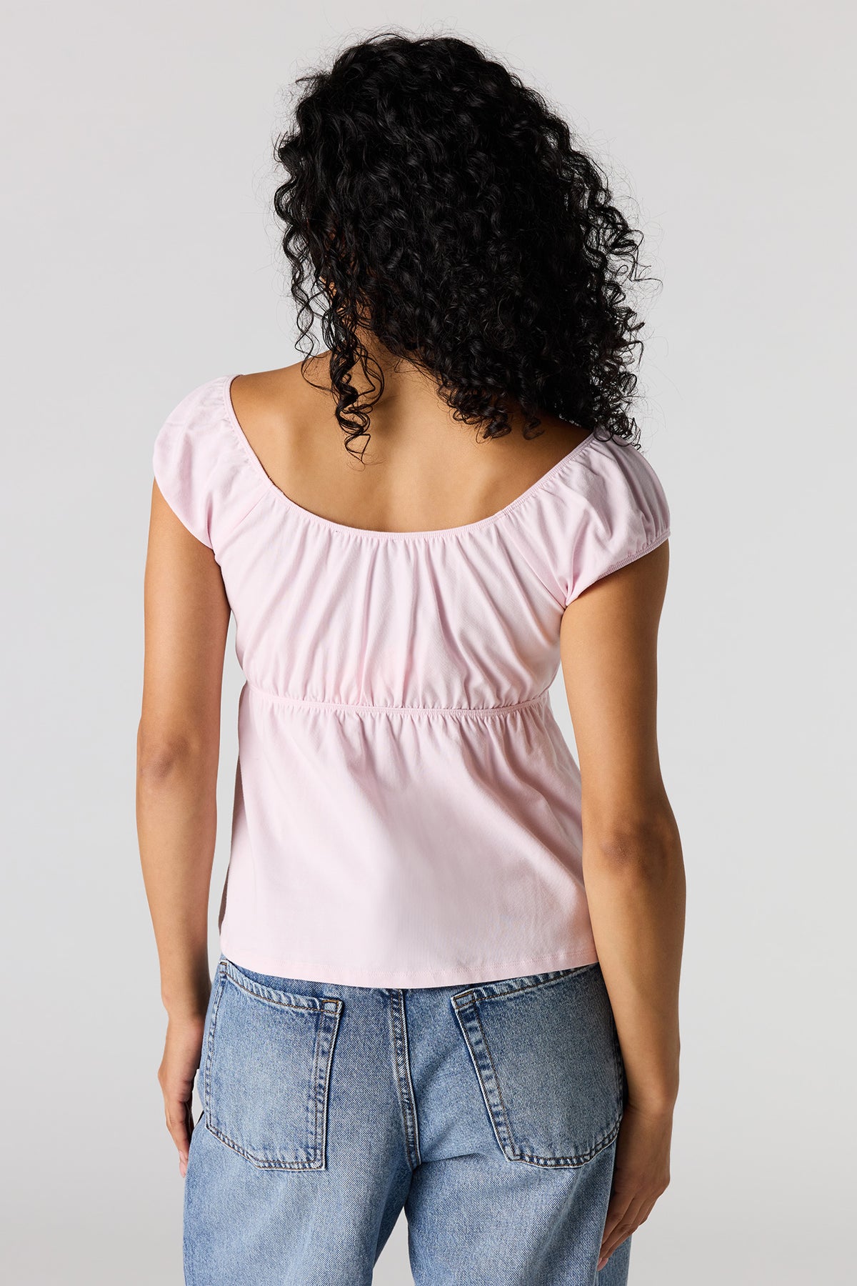 Alt View 2. Scoop Neck Peplum Top - Lilac