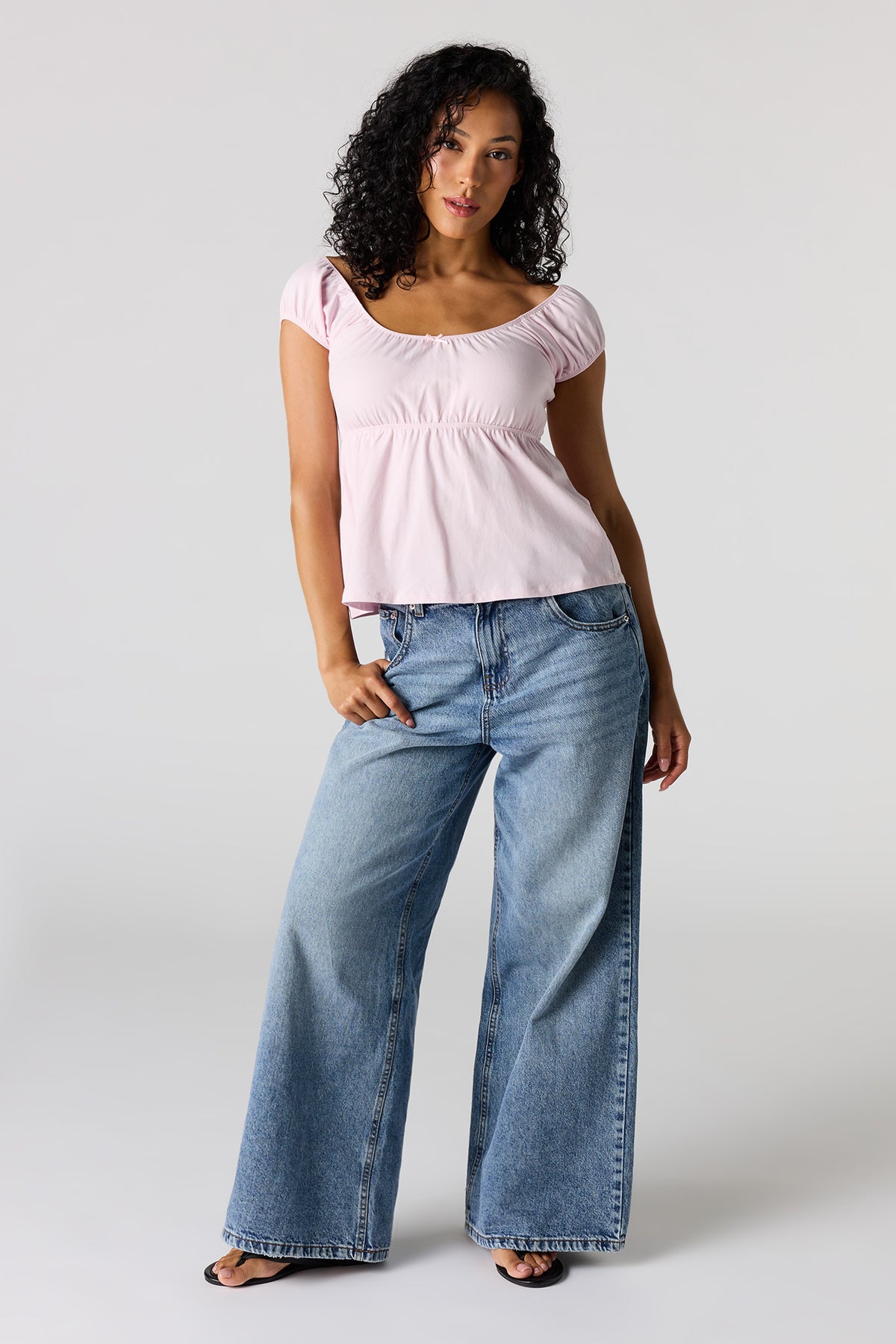 Alt View 3. Scoop Neck Peplum Top - Lilac