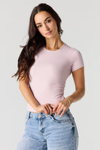 T-shirt ajusté côtelé