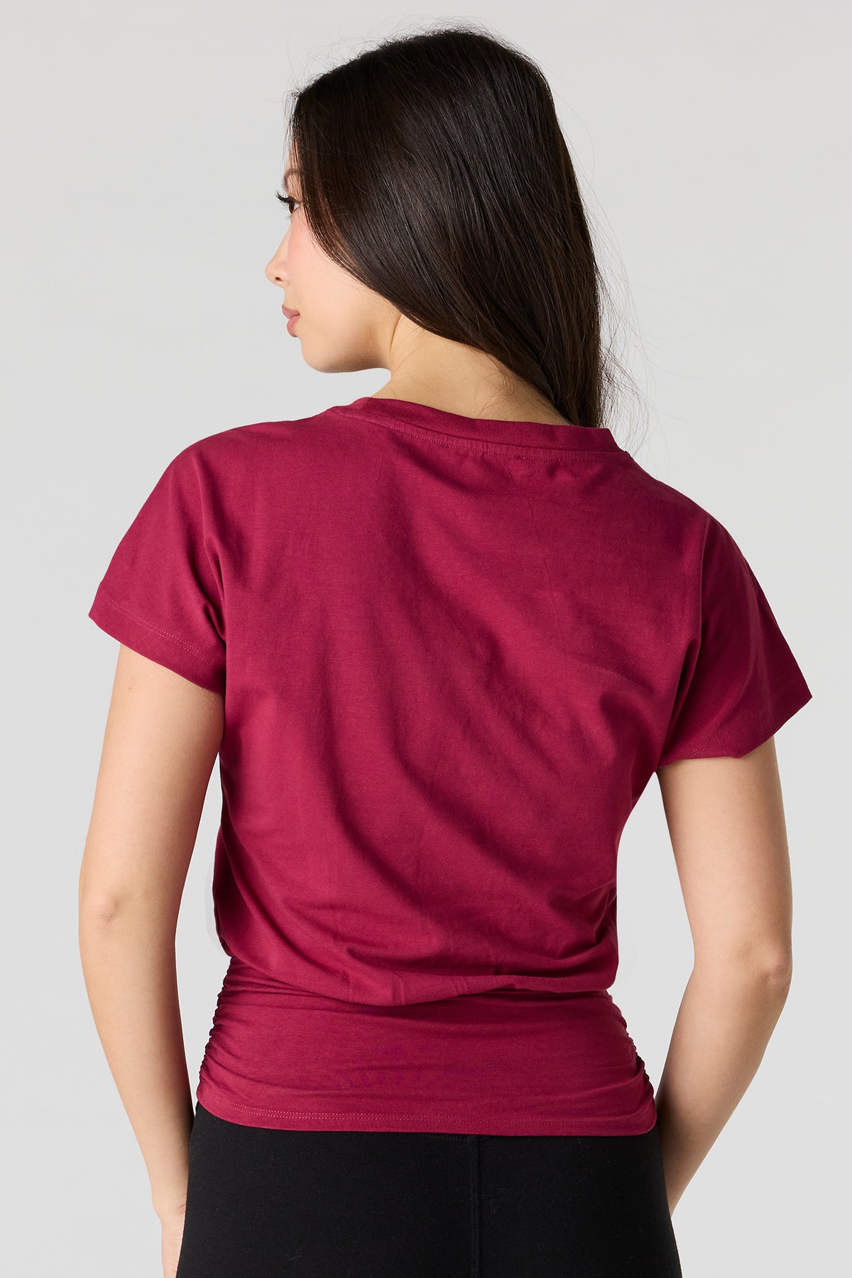Alt View 2. Cinched Waist Short Sleeve Top - Magenta