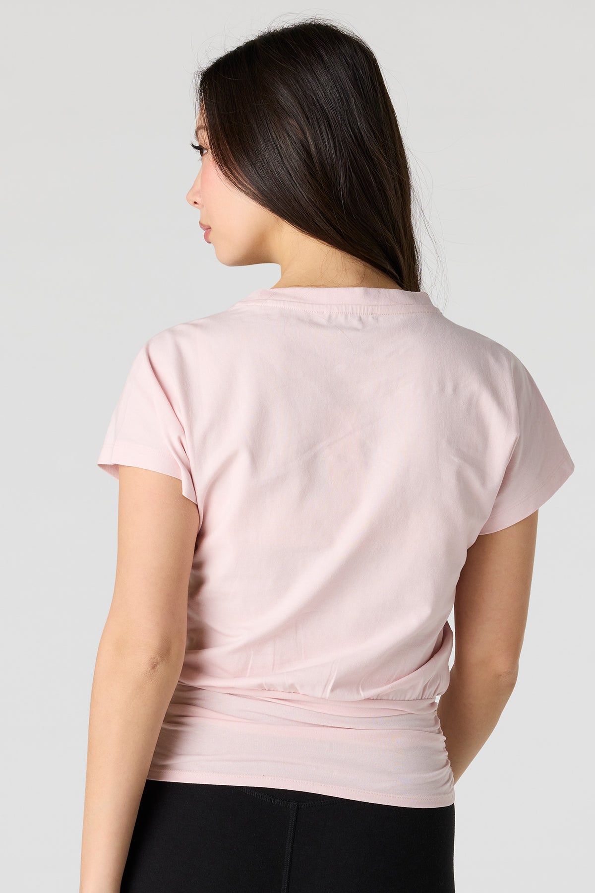 Alt View 2. Cinched Waist Short Sleeve Top - Pink