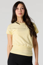 Cinched Waist Short Sleeve Top