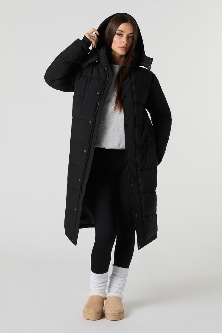 Hooded Longline Puffer Jacket
