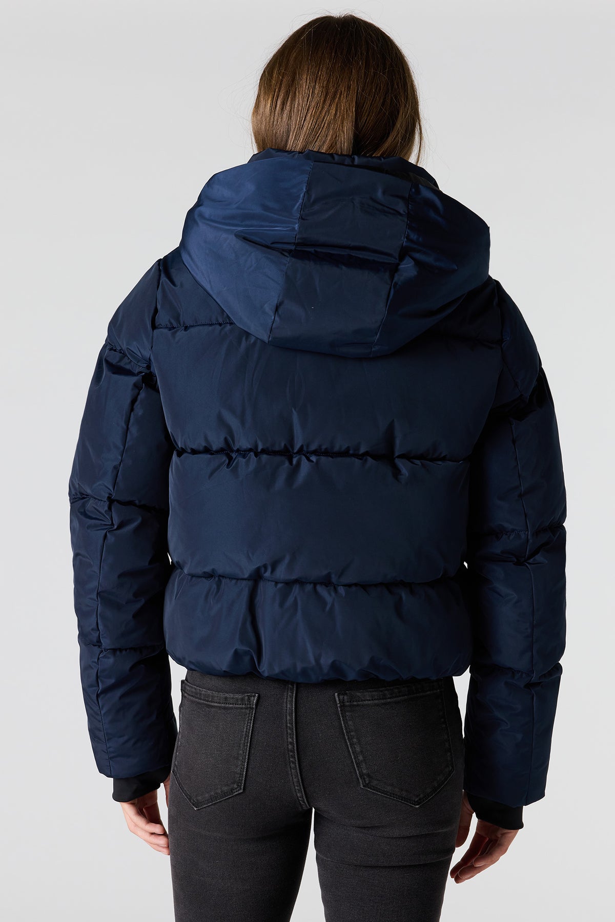 Alt View 2. Hooded Puffer Jacket - Navy