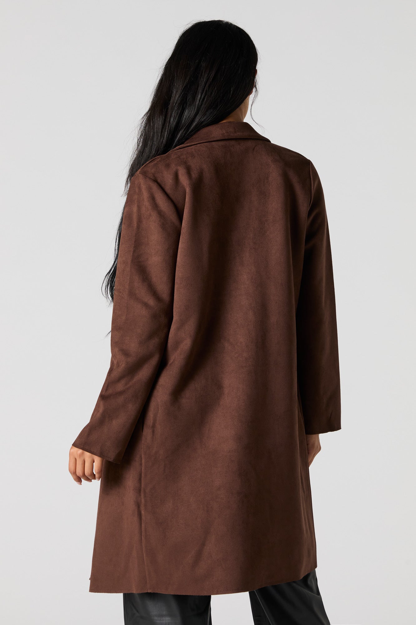 Manteau avec col en similisuède