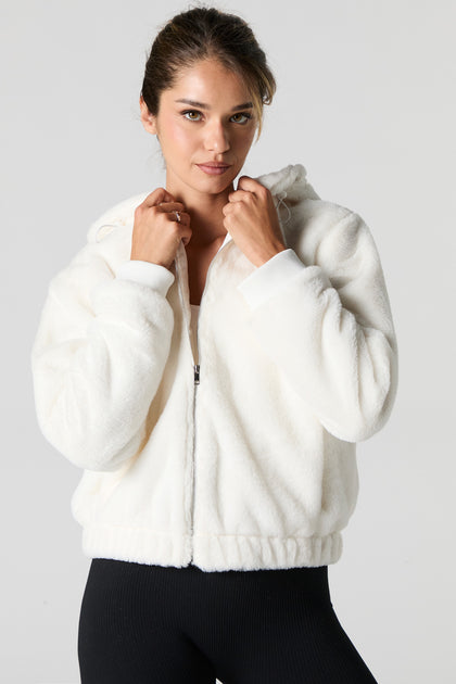 Fur zip up jacket best sale