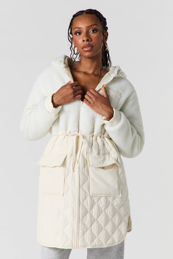 Blouson matelassé en Sherpa
