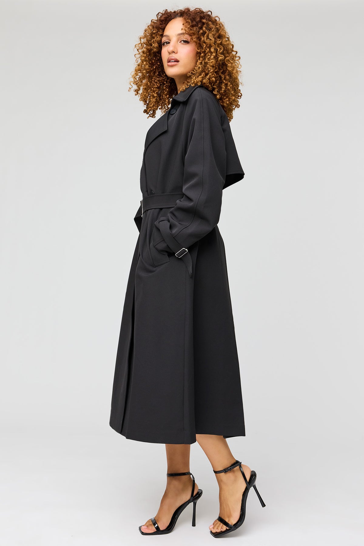 Alt View 3. Midi Trench Coat - Black