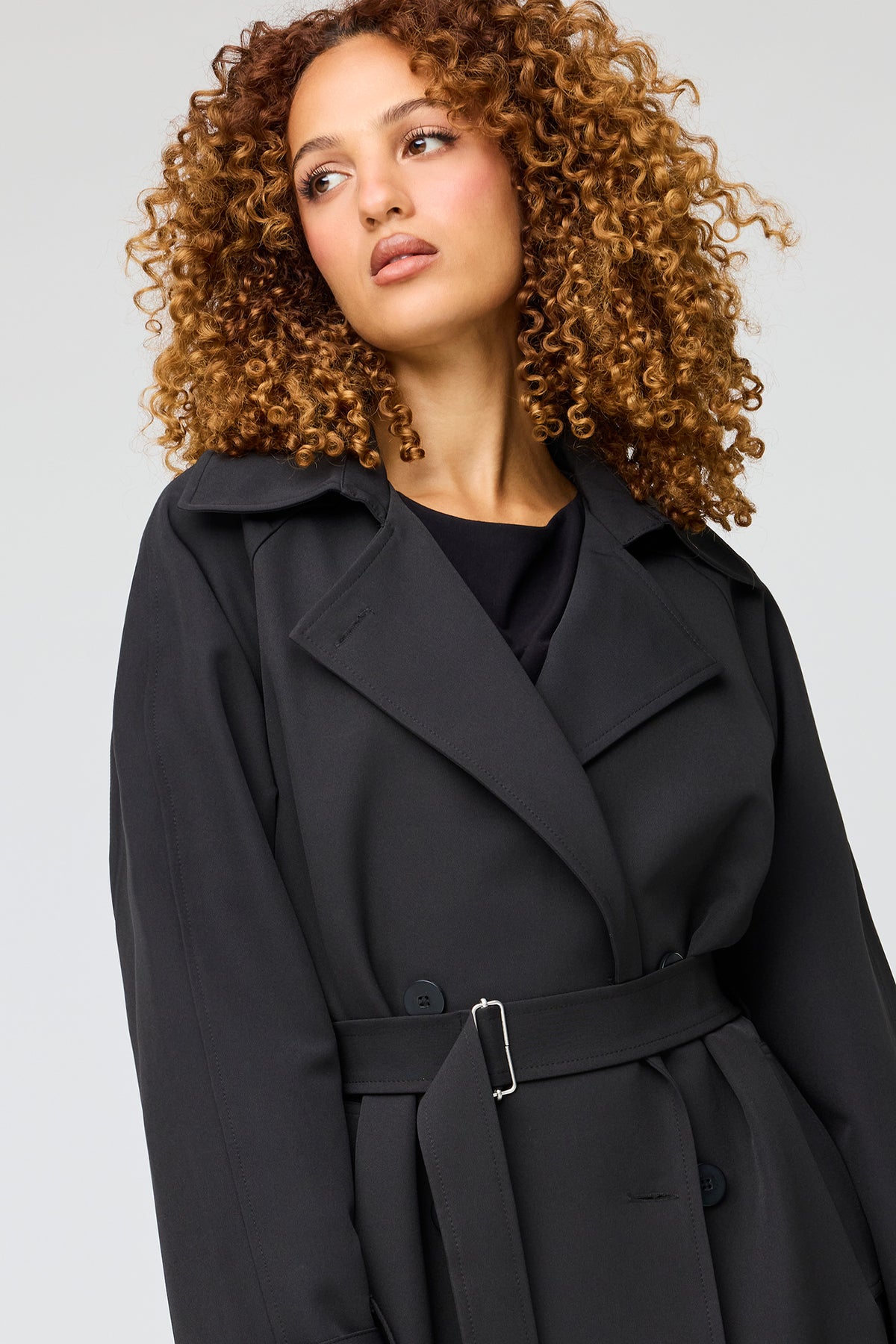 Alt View 4. Midi Trench Coat - Black